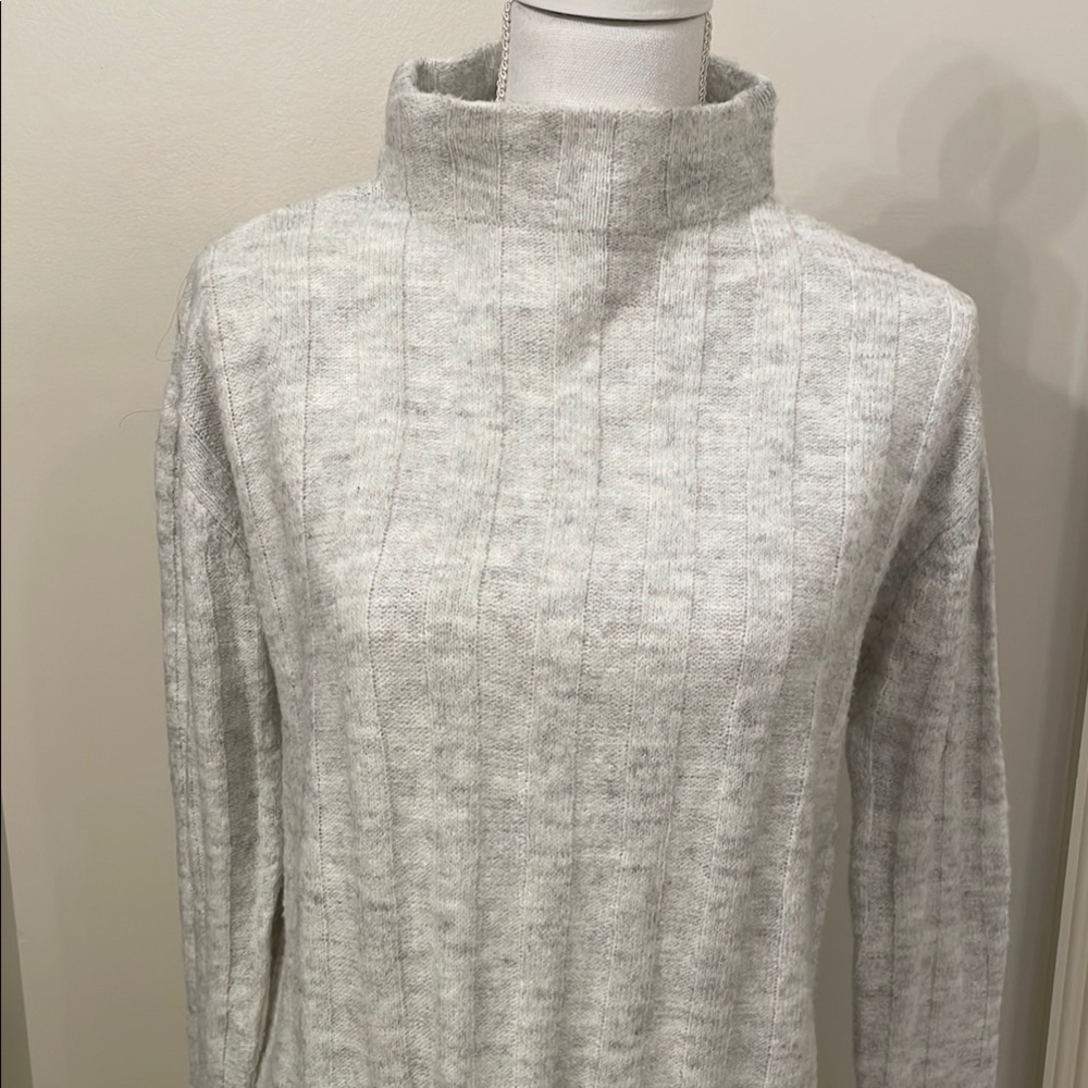Workshop Republic Clothing Light Gray Oversized Turtleneck Sweater